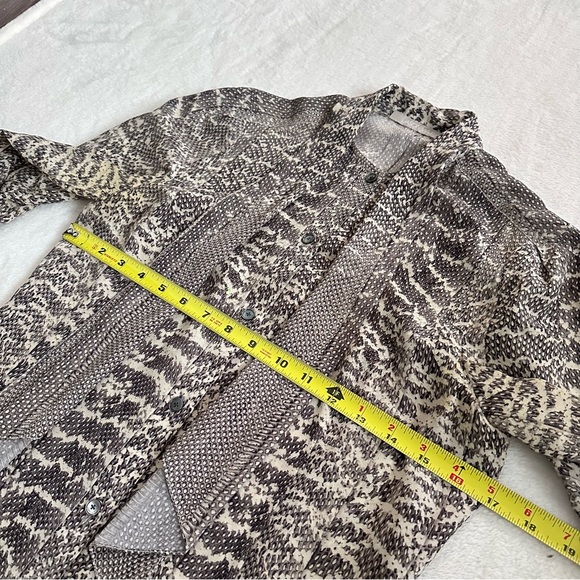 Jason Wu Bow Tie Neck Snakeprint Silk Crepe Blouse Size 4 - Picture 5 of 11